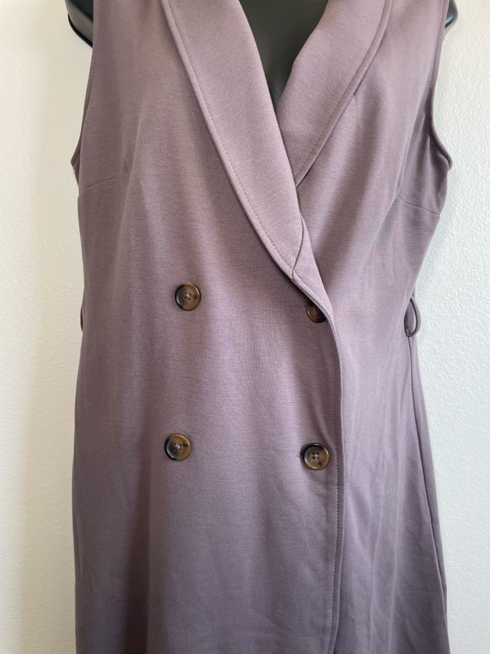 NWT Maurices Mauve Sleeveless Vest Dress Women’s Double Breasted Blazer Style - - Picture 6 of 11